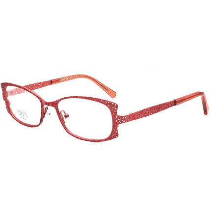 Jean Lafont Women's Eyeglasses Nereide 6019 Red Rectangular Metal Frame France 51[]16 128