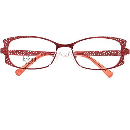 Jean Lafont Women's Eyeglasses Nereide 6019 Red Rectangular Metal Frame France 51[]16 128