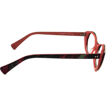 Jean Lafont Women's Eyeglasses Olympe 1011 Salmon Havana Cat Eye Frame France 48[]15 130