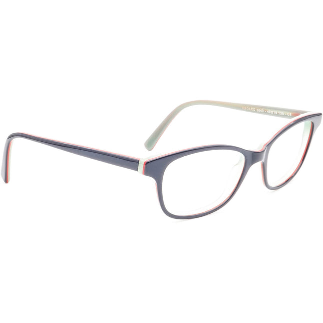 Jean Lafont Women's Eyeglasses Regard 3043 Navy Blue on Green Rectangular Frame France 49[]16 138