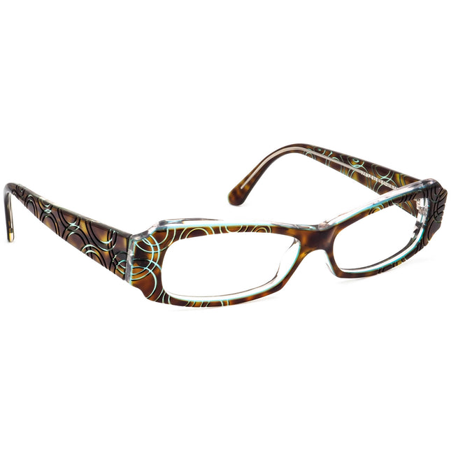 Jean Lafont Women's Eyeglasses Vamp 675 Havana on Teal Rectangular Frame France 54[]14 140