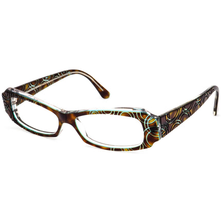 Jean Lafont Women's Eyeglasses Vamp 675 Havana on Teal Rectangular Frame France 54[]14 140