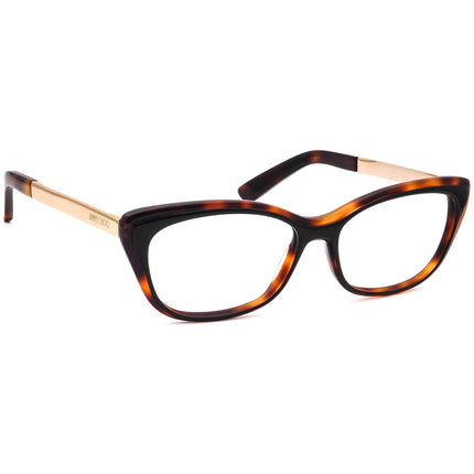 Jimmy Choo Women's Eyeglasses JC126 224 Black & Havana/Gold Cat Eye Frame Italy 53[]15 140