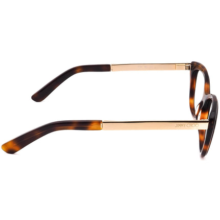 Jimmy Choo Women's Eyeglasses JC126 224 Black & Havana/Gold Cat Eye Frame Italy 53[]15 140