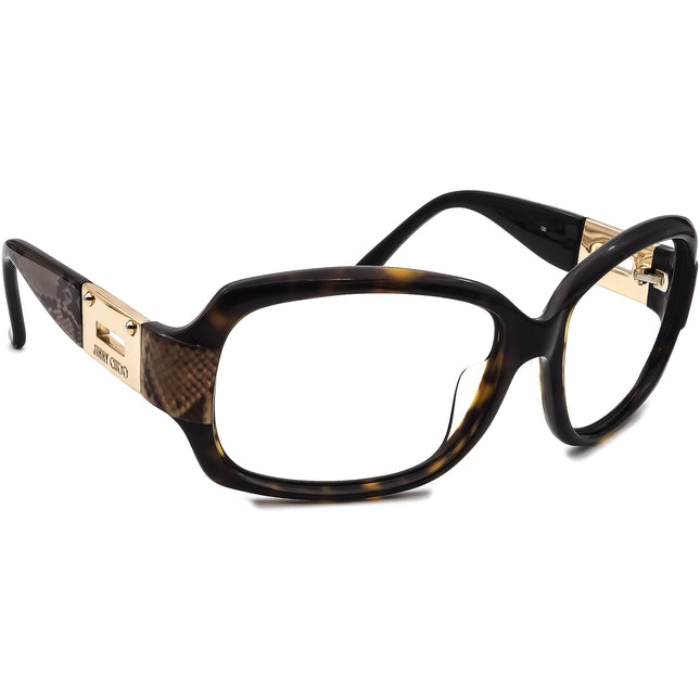 Jimmy Choo Women's Sunglasses Tortoise/Snake Print & Gold Oversized Italy 59 mm