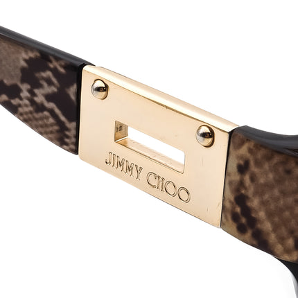 Jimmy Choo Women's Sunglasses Tortoise/Snake Print & Gold Oversized Italy 59 mm
