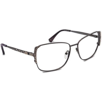 Jimmy Crystal Women's Sunglasses JCS815 Gunmetal with Rhinestones Square Metal 58 mm