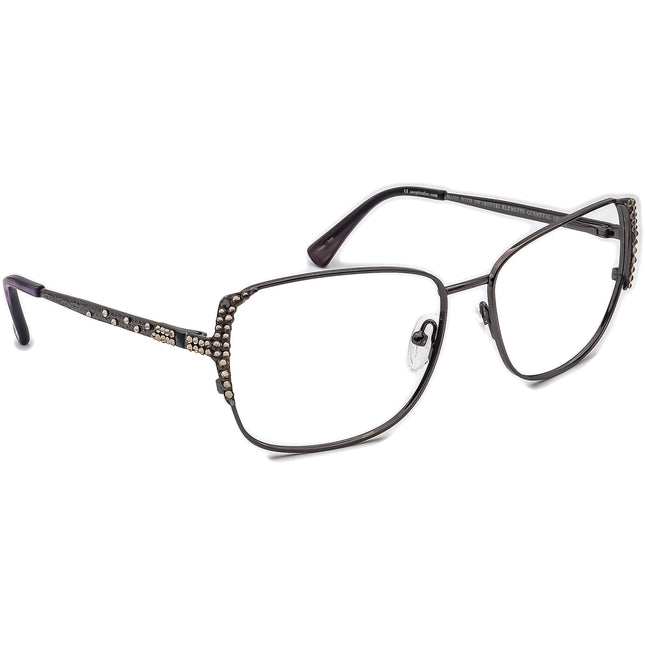 Jimmy Crystal Women's Sunglasses JCS815 Gunmetal with Rhinestones Square Metal 58 mm