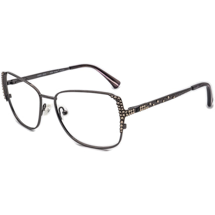 Jimmy Crystal Women's Sunglasses JCS815 Gunmetal with Rhinestones Square Metal 58 mm