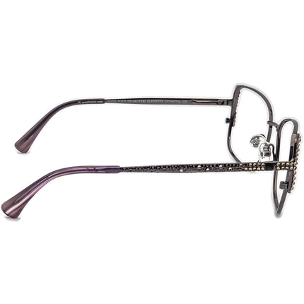 Jimmy Crystal Women's Sunglasses JCS815 Gunmetal with Rhinestones Square Metal 58 mm