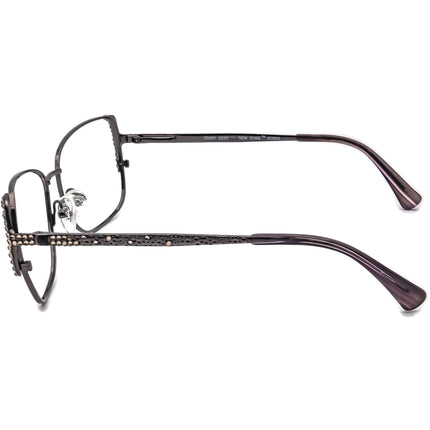 Jimmy Crystal Women's Sunglasses JCS815 Gunmetal with Rhinestones Square Metal 58 mm