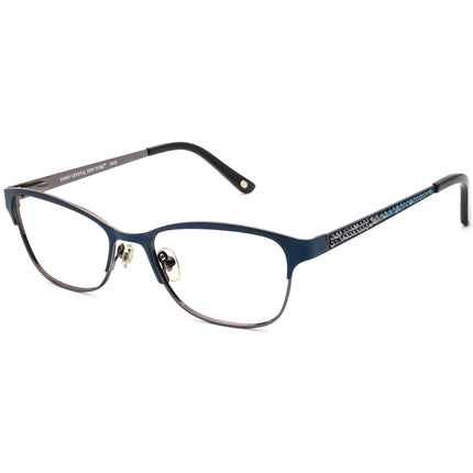 Jimmy Crystal Women's Eyeglasses Nice Navy Blue Rhinestones Browline Metal Frame 51[]16 135