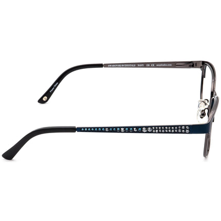 Jimmy Crystal Women's Eyeglasses Nice Navy Blue Rhinestones Browline Metal Frame 51[]16 135