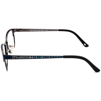 Jimmy Crystal Women's Eyeglasses Nice Navy Blue Rhinestones Browline Metal Frame 51[]16 135