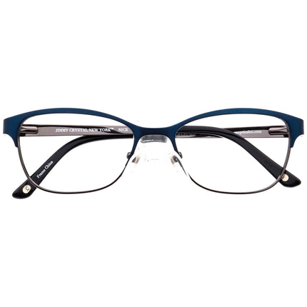 Jimmy Crystal Women's Eyeglasses Nice Navy Blue Rhinestones Browline Metal Frame 51[]16 135
