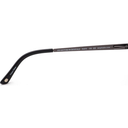 Jimmy Crystal Women's Eyeglasses Nice Navy Blue Rhinestones Browline Metal Frame 51[]16 135