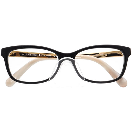 Kate Spade Women's Eyeglasses Angelisa S0T Black & Gold B-Shape Frame 51[]16 135