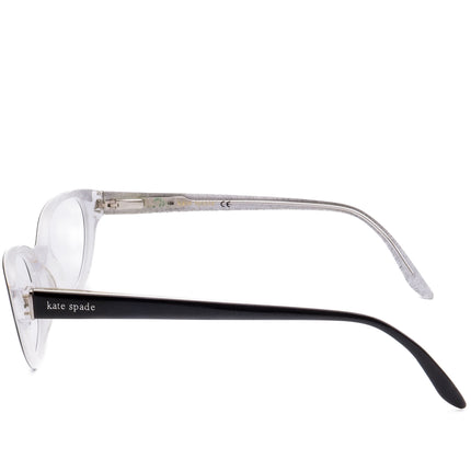 Kate Spade Women's Eyeglasses Tamra 0JBH Black on Glitter White Cat Eye Frame 51[]18 135