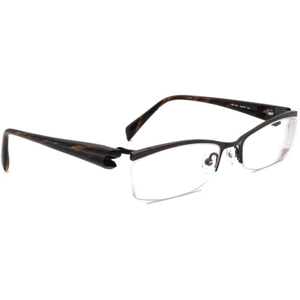 Kio Yamato Eyeglasses KT 271 COL.35 Titanium Brown/Glitter Tortoise Half Rim Frame Japan 54[]18 134