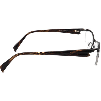 Kio Yamato Eyeglasses KT 271 COL.35 Titanium Brown/Glitter Tortoise Half Rim Frame Japan 54[]18 134