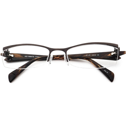Kio Yamato Eyeglasses KT 271 COL.35 Titanium Brown/Glitter Tortoise Half Rim Frame Japan 54[]18 134