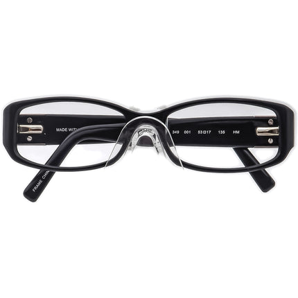 Luxe Women's Eyeglasses 349 001 made with Swarovski Elements Black Rhinestones Rectangular Frame 53[]17 135