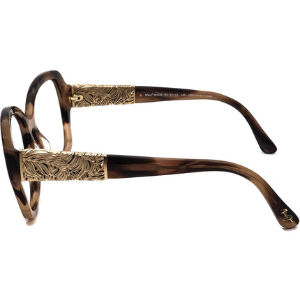 Maui Jim Women's Sunglasses MJ530-93 Swaying Palms STG-SG Brown Marble/Gold Square Italy 57 mm