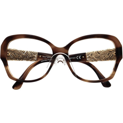 Maui Jim Women's Sunglasses MJ530-93 Swaying Palms STG-SG Brown Marble/Gold Square Italy 57 mm