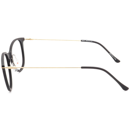 Maui Jim Eyeglasses MJO2413-2M Matte Black with Gold Temples Round Frame Italy 48[]21 140