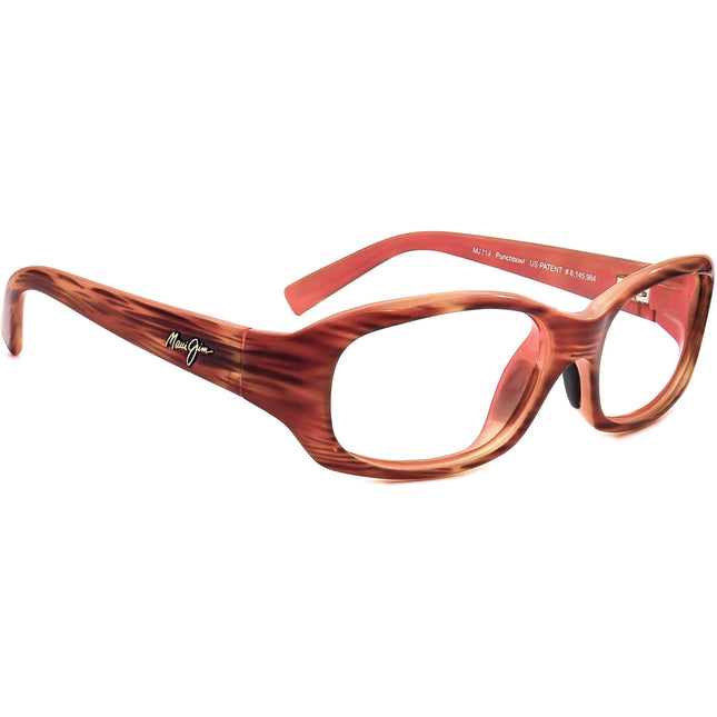 Maui Jim Women's Sunglasses MJ 219-12 Punchbowl Woody Brown on Pink Rectangular Italy 54 mm