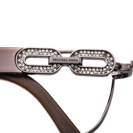 Michael Kors Women's Eyeglasses MK365 034 Gunmetal/Gray Rhinestones Rectangular Frame 51[]18 135