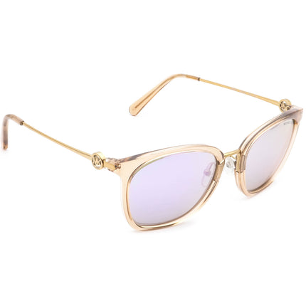 Michael Kors Women's Mirrored Sunglasses MK 2064 (Lugano) 33544V 2N Transparent Brown&Gold 53 mm
