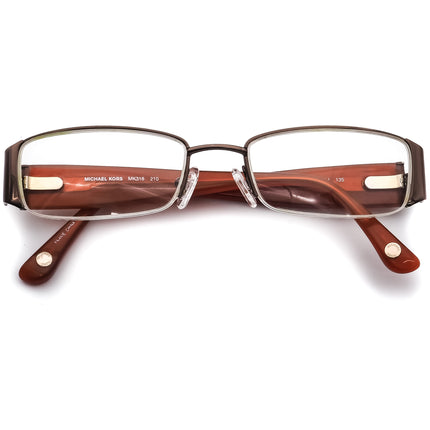 Michael Kors Women's Eyeglasses MK 318 210 Brown/Orange Half Rim Frame 51[]18 135