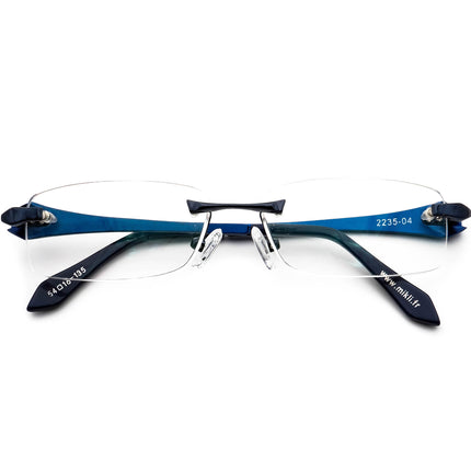 Mikli Eyeglasses 2235-04 Navy Blue Rimless Metal Frame 52[]16 135