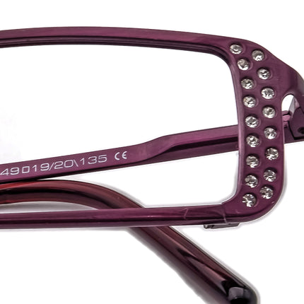 Neostyle Women's Eyeglasses City 632 297 Plum Rhinestones Rectangular Metal Frame Italy 49[]20 135