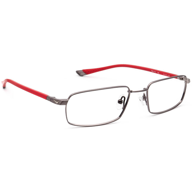 Nike Men's Eyeglasses 4173 069 Flexon Gunmetal/Red Rectangular Frame 53[]18 140