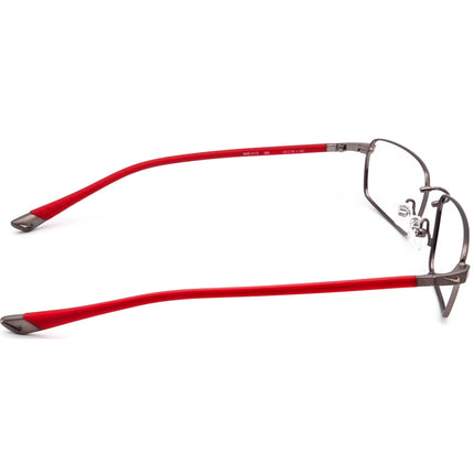Nike Men's Eyeglasses 4173 069 Flexon Gunmetal/Red Rectangular Frame 53[]18 140