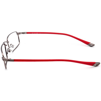 Nike Men's Eyeglasses 4173 069 Flexon Gunmetal/Red Rectangular Frame 53[]18 140