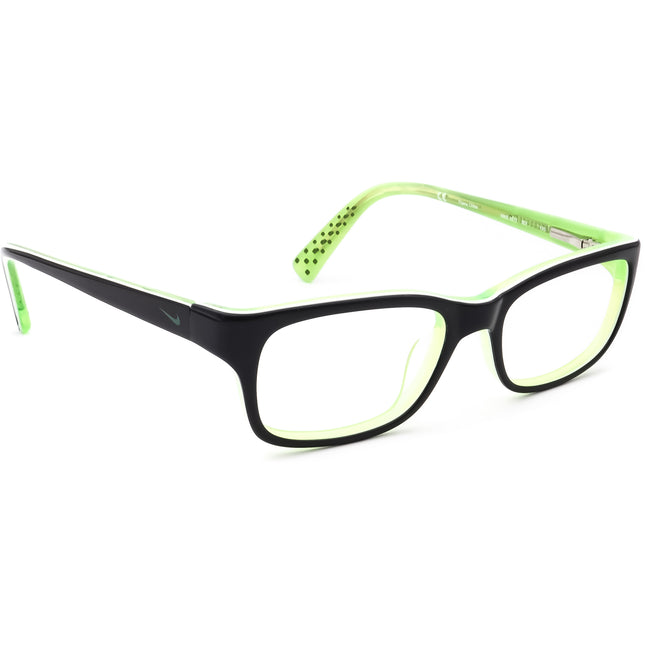 Nike Kids' Eyeglasses 5513 001 Black on Lime Green Rectangular Frame 47[]16 130