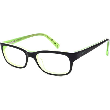Nike Kids' Eyeglasses 5513 001 Black on Lime Green Rectangular Frame 47[]16 130