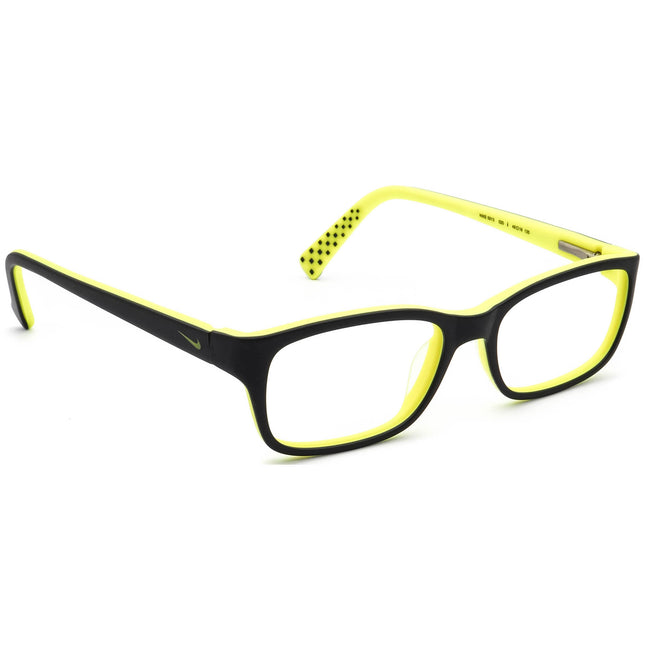 Nike Small Eyeglasses 5513 020 Matte Black on Neon Green Rectangular Frame 49[]16 135
