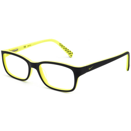 Nike Small Eyeglasses 5513 020 Matte Black on Neon Green Rectangular Frame 49[]16 135
