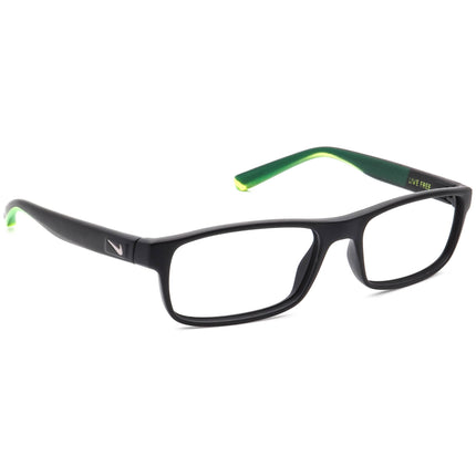 Nike Eyeglasses 7090 010 Live Free Matte Black & Green Rectangular Frame 53[]17 140