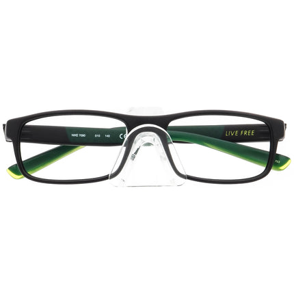 Nike Eyeglasses 7090 010 Live Free Matte Black & Green Rectangular Frame 53[]17 140
