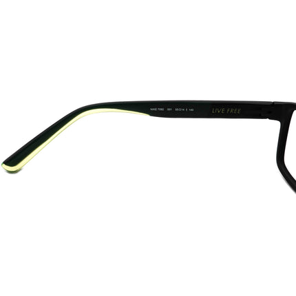 Nike Eyeglasses 7092 001 Live Free Black & Green Rectangular Frame 55[]14 140