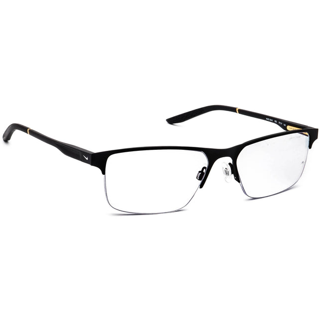 Nike Men's Eyeglasses 8045 002 Matte Black Half Rim Metal Frame 57[]17 140