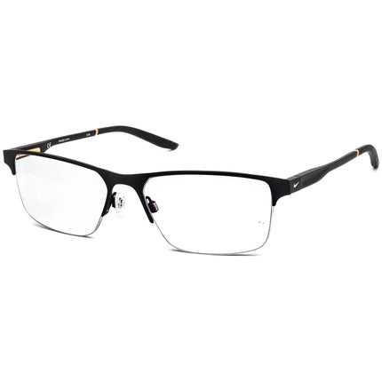 Nike Men's Eyeglasses 8045 002 Matte Black Half Rim Metal Frame 57[]17 140