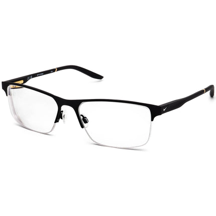 Nike Men's Eyeglasses 8045 002 Matte Black Half Rim Metal Frame 57[]17 140