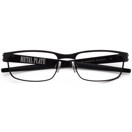Oakley Men's Eyeglasses OX5038-0555 Metal Plate Matte Black Rectangular Metal Frame 55[]18 140