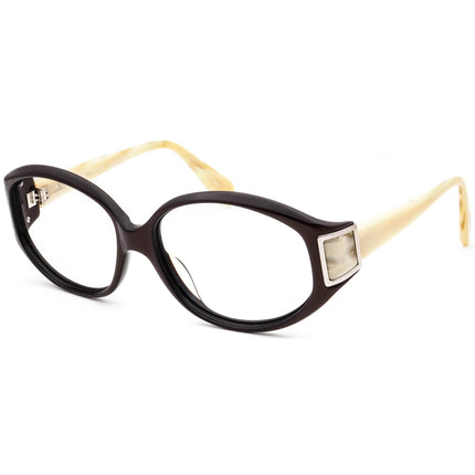 Oliver Peoples Women's Sunglasses Frame Only Rosina BNHRN Dark Brown Shimmer/Ivory Marble Oval Japan 57 mm